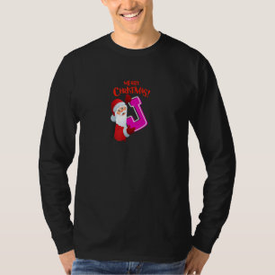 Camiseta Letra Maiúscula J Monograma Feliz Natal S