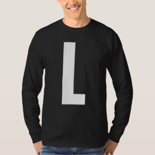 Camiseta Letra Maiúscula L Monograma Fonte Anton Inicial Al