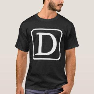 Camiseta Letra Maiúscula Monograma D Inicial Alfabeto Mulhe