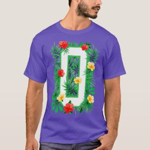 Camiseta Letra maiúscula O alfabético Monograma Flor inicia