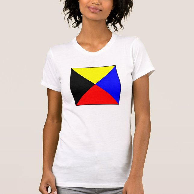 Camiseta Letra marítima internacional da bandeira de sinal (Frente)