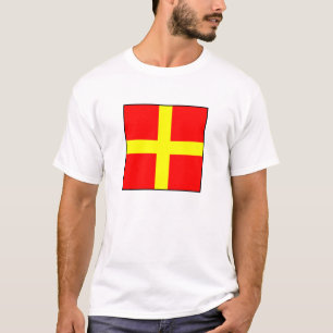 Camiseta Letra marítima internacional da bandeira de sinal