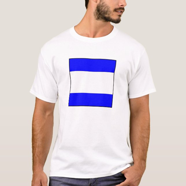 Camiseta Letra marítima internacional da bandeira de sinal (Frente)