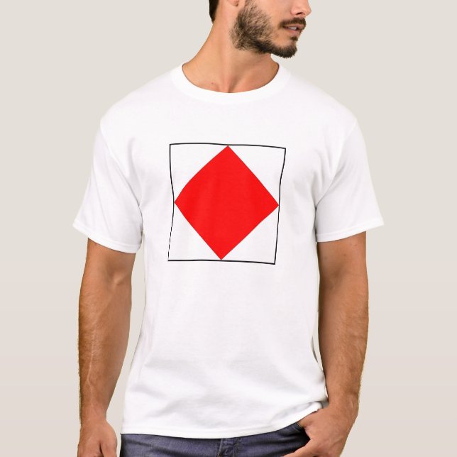 Camiseta Letra marítima internacional da bandeira de sinal (Frente)