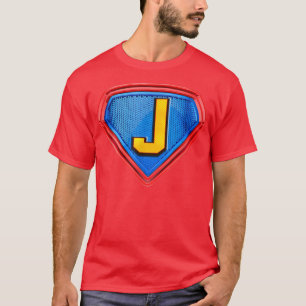 Camiseta Letra Monográfica Inicial do Cute Super J Alphabet