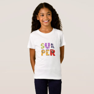 Camiseta Letra monstro colorida   Design de Super Crianças