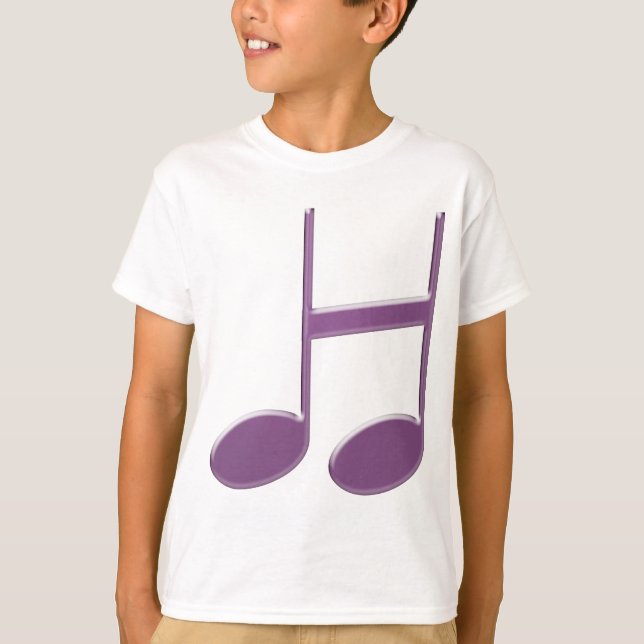 Camiseta Letra Musical H – Desenho de Oitava Nota Roxa (Frente)