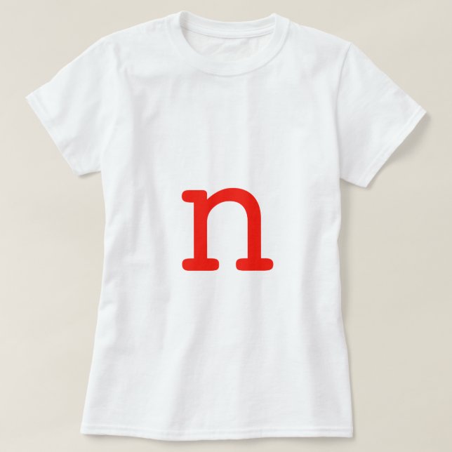 Camiseta Letra N (Frente do Design)