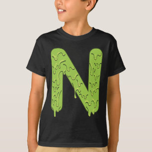 Camiseta Letra N Iniciais de Alfabeto Meninos De Figurino D