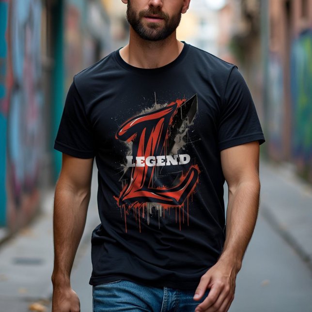 Camiseta Letra Negrito L Monograma Personalizável (Criador carregado)