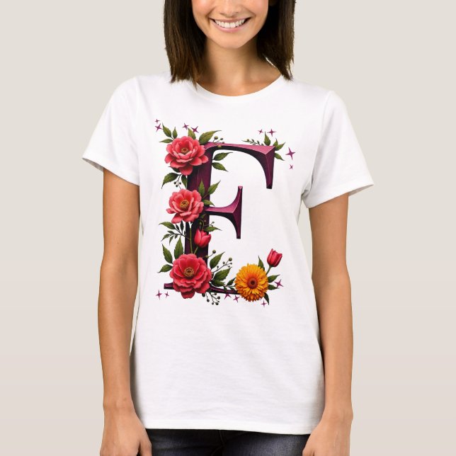 Camiseta Letra oral ilustrada "E" (Frente)