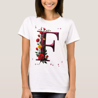 Camiseta Letra oral ilustrada "F"