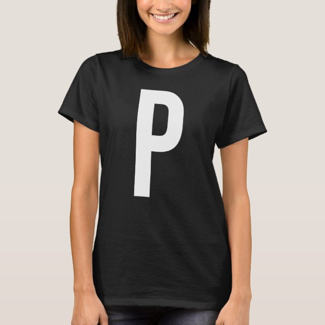 CAMISETA LETRA P ALPHABET MONOGRAMA INICIAL (Frente)