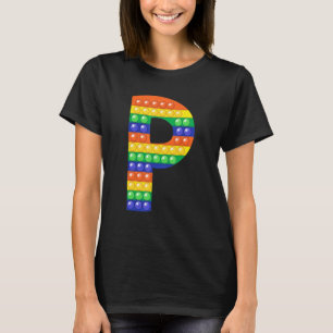 Camiseta Letra P Maiúscula Fidget Pop Ti Alphabet Matriz P