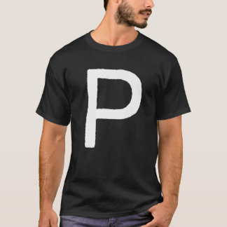 Camiseta Letra P Men Monograma Gráfico Retro Inicial