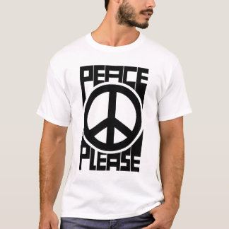 Camiseta Letra Preta Paz Por Favor
