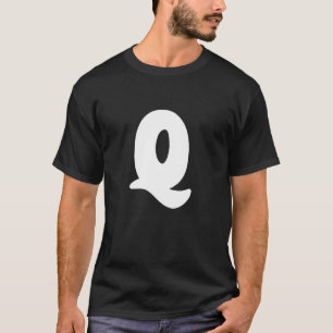 Camiseta Letra Q Maiúscula Alfabeto Equipe Grupos Fantasia