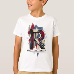 Camiseta Letra R – Design de Tipografia Moderna Minimalista