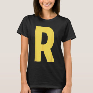 Camiseta Letra R grande e negrito em amarelo