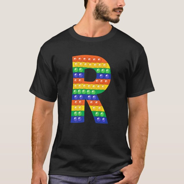 Camiseta Letra R Maiúscula Pop de Fidget de Alfabeto Corres (Frente)