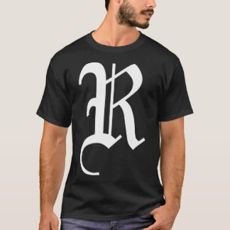Camiseta Letra R Medieval Costume Gótico Idade Média