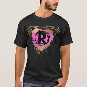 Camiseta Letra R Monograma Inicial Personalizada Deco