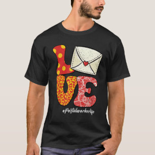 Camiseta Letra Retro Groovy LOVE Envelope Leopard Postal W