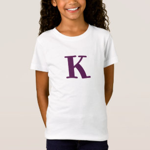 Camiseta Letra Roxo Inicial Moderna