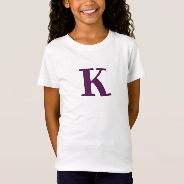 Camiseta Letra Roxo Inicial Moderna (Frente)