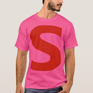 Camiseta Letra s em texto vermelho Tipografia mínima