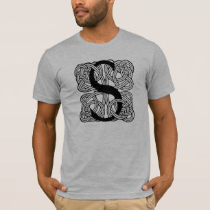Camiseta Letra S Monograma Nó Celta Vintage
