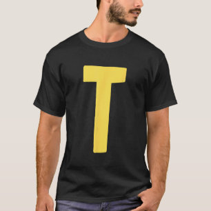 Camiseta Letra T grande e negrito em amarelo