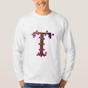 Camiseta Letra T inicial decorativa em branco