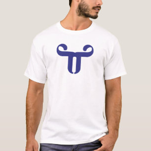 Camiseta Letra T Touro Azul Abstrato