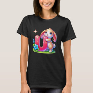 Camiseta Letra U do Alfabeto de Páscoa u2013 Ovo Divertido