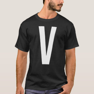 CAMISETA LETRA V ALPHABET MONOGRAMA INICIAL