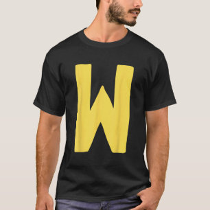 Camiseta Letra W grande e negrito em amarelo