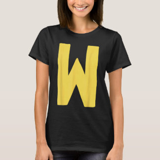 Camiseta Letra W grande e negrito em amarelo