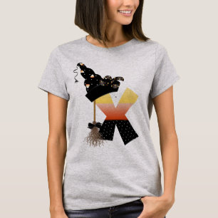 Camiseta Letra X de Monograma de Halloween