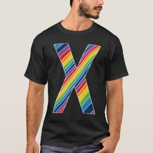 Camiseta Letra X Lésbica Orgulho gay Bissexual Trans - Letr