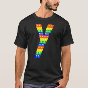 Camiseta Letra Y Maiúscula Pop de Fidget de Alfabeto Maiúsc