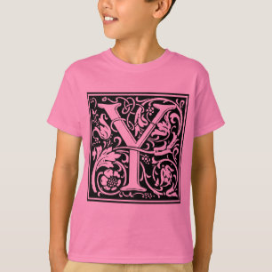 Camiseta Letra Y Monograma Medieval Art Nouveau