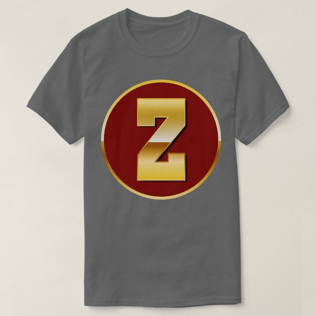 Camiseta Letra Z dourada (Frente do Design)