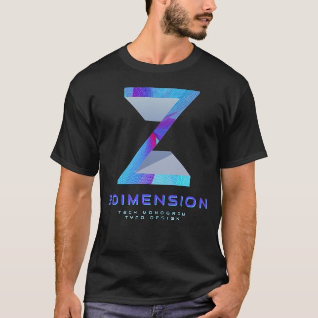 Camiseta Letra Z Moderna em Monograma 3D Tech (Frente)