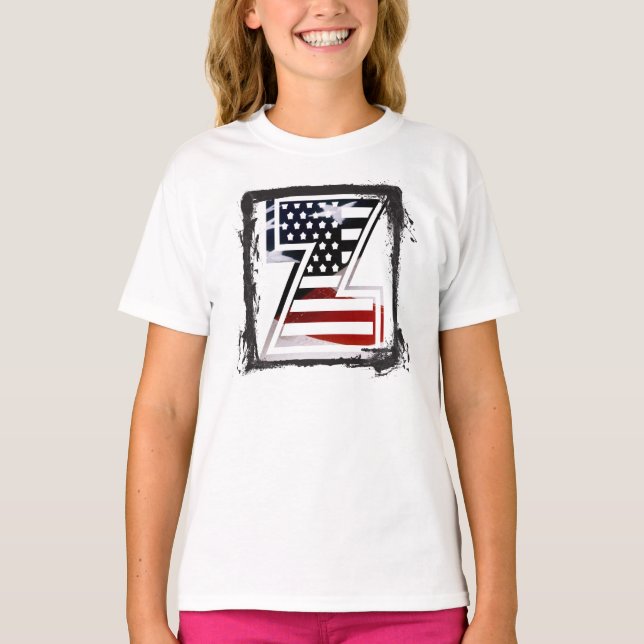 Camiseta Letra Z Monograma Patriótica (Frente)