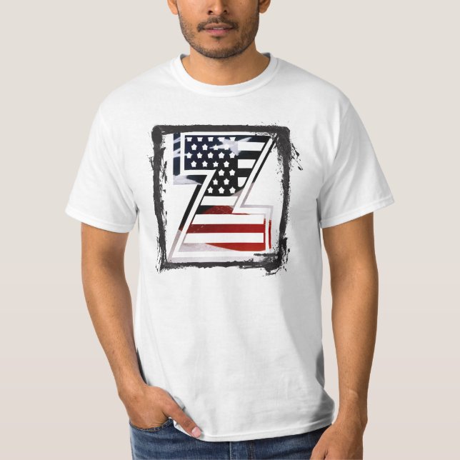 Camiseta Letra Z Monograma Patriótica (Frente)