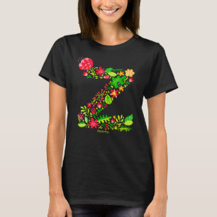 Camiseta Letra z no T-Shirt Flores