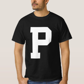 Camiseta Letras alfabéticas maiúsculas P
