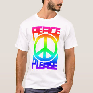 Camiseta Letras Arco-Íris Paz, Por Favor