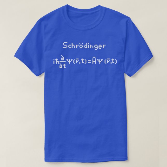 Camiseta Letras brancas da equação de Schrdinger (Frente do Design)